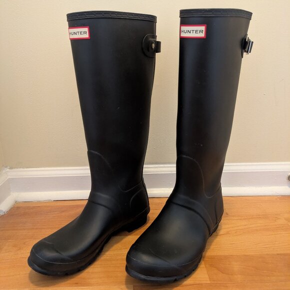 Tall Hunter Boots (Black), Size Women's 10 - Picture 1 of 4